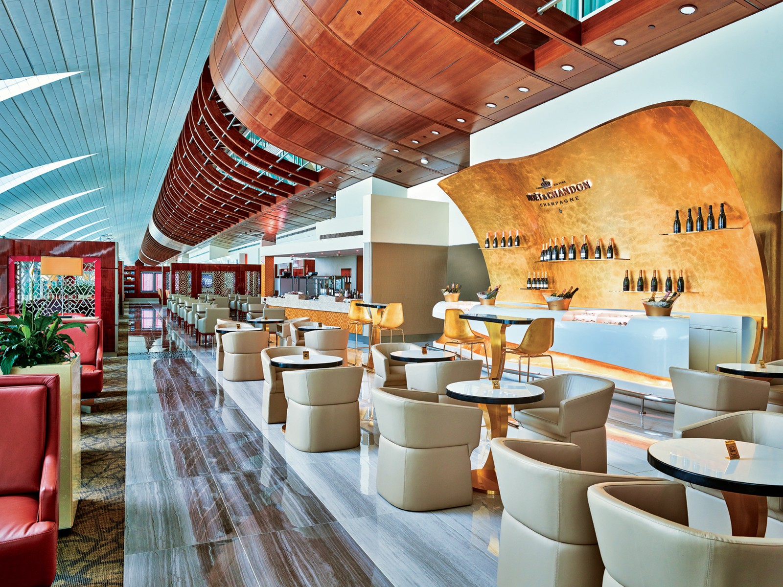 Emirates Business Class Lounge in Dubai. Photo by Emirates.
