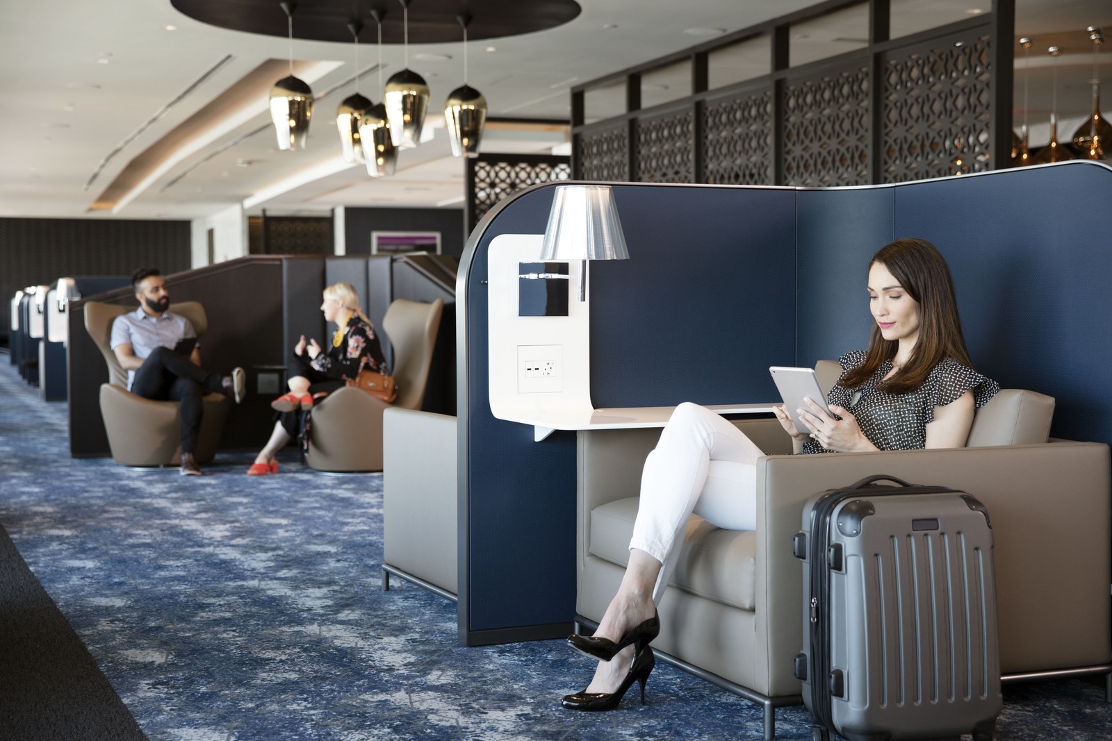 United Polaris Business Class Lounge in Newark. Photo by United Airlines.