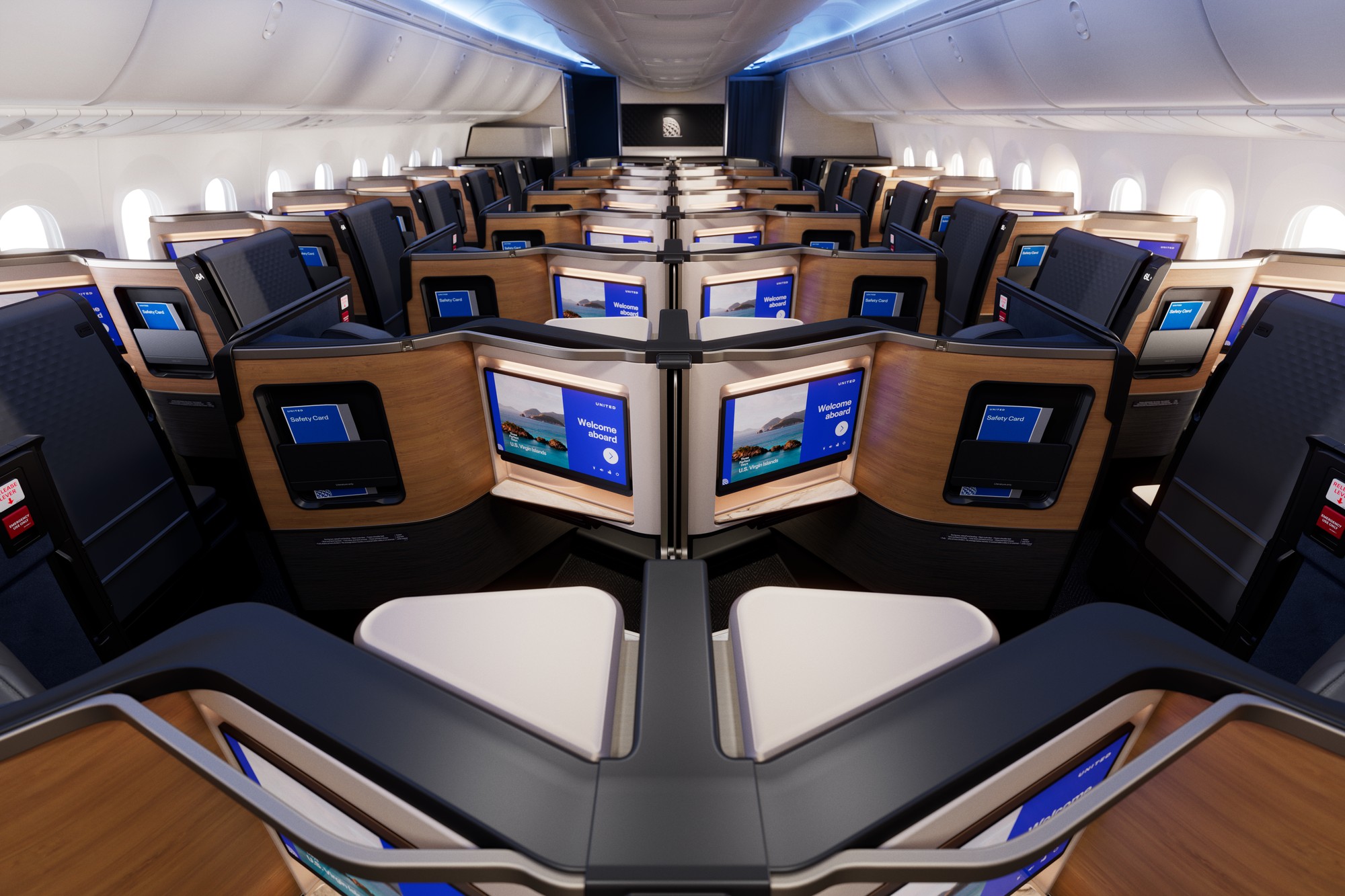 United Airlines Polaris Studio business class suites on long-haul flights
