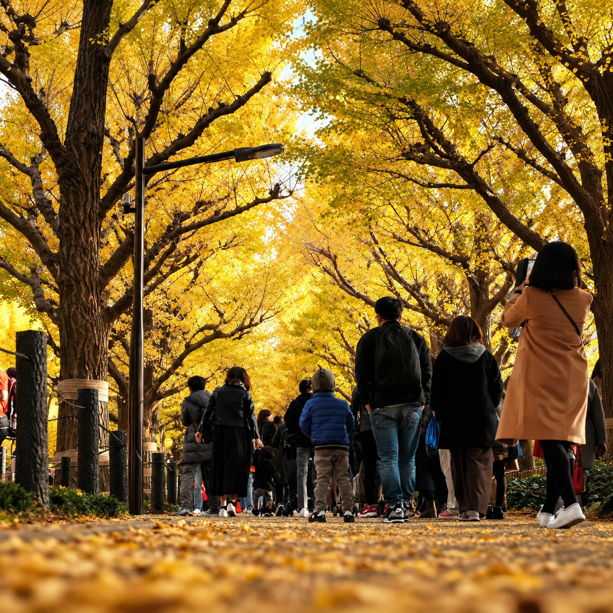 Golden ginkgo leaves in Tokyo..png